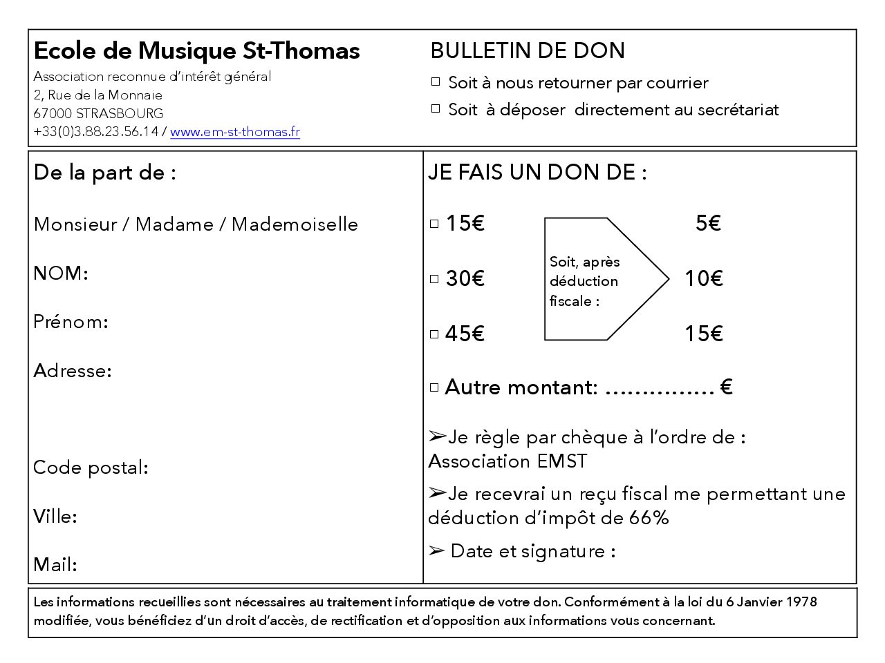Bulletin de don